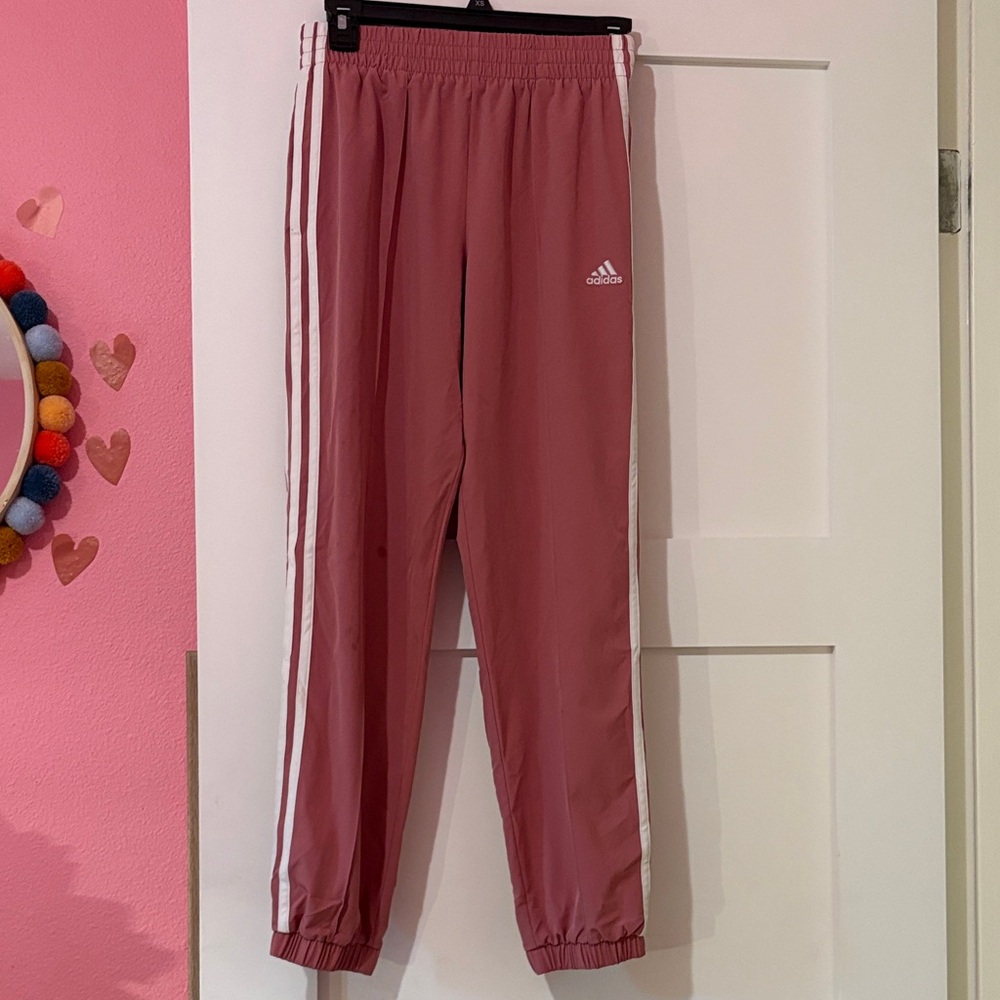 Adidas Kids Rose Joggers with White Stripes